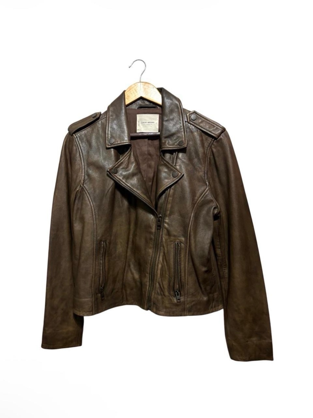 Lucky Brand Leather Lambskin Moto Jacket